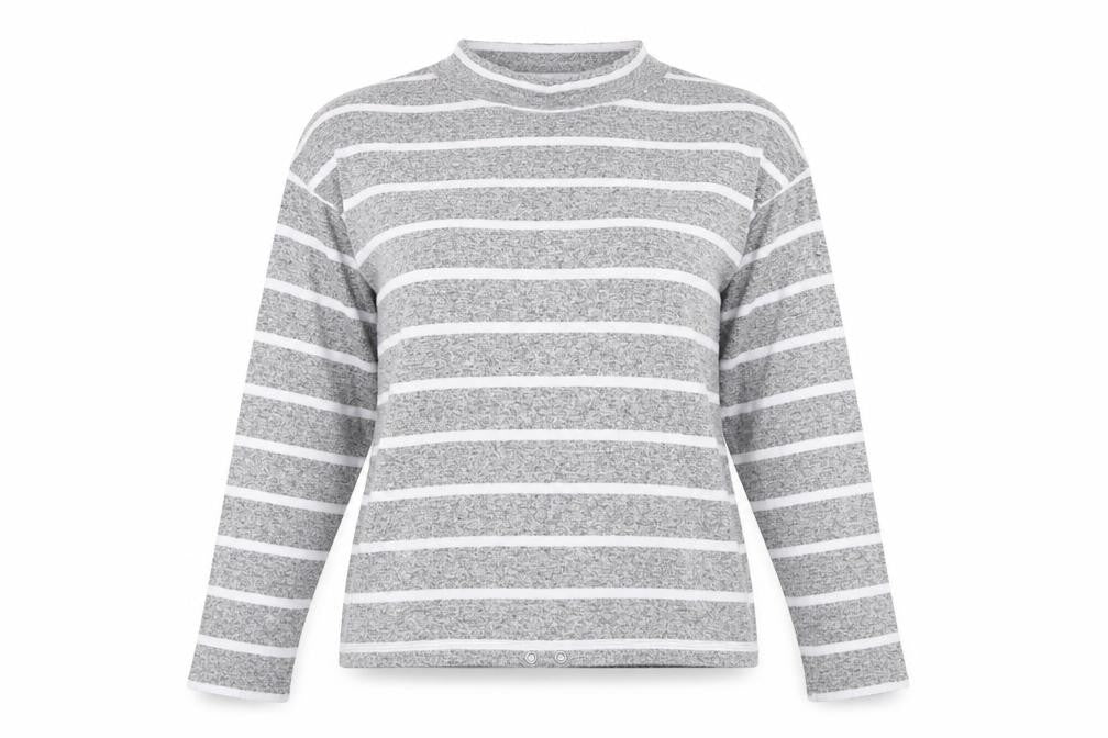 Marks & Spencer Womens Grey Striped  Top Pyjama Top Size 10