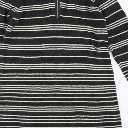 Monsoon Womens Grey Striped Knit Jumper Dress  Size S