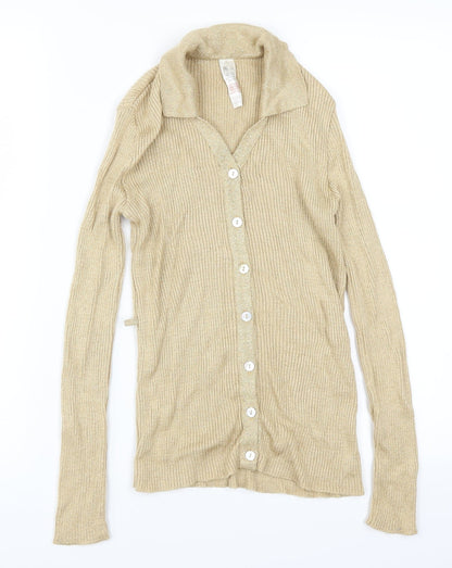BHS Girls Gold   Cardigan Jumper Size 11-12 Years