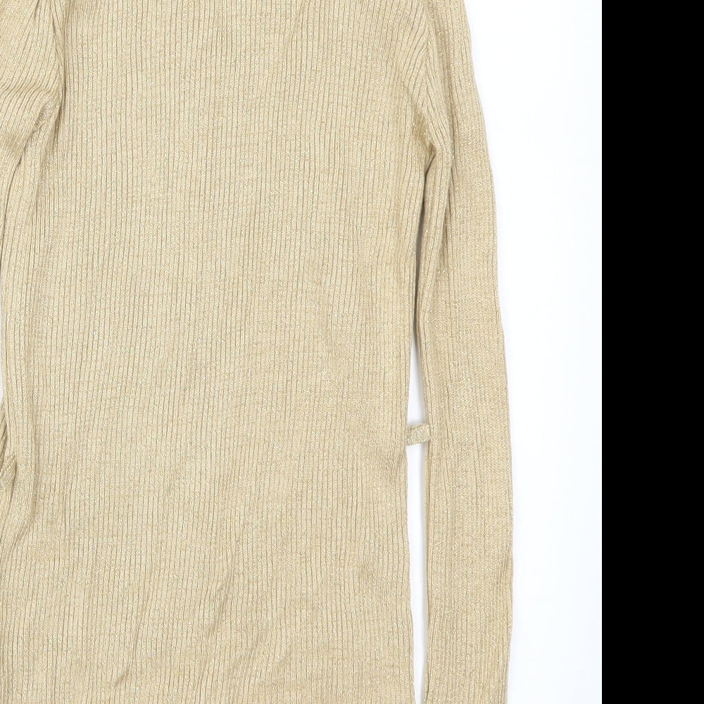 BHS Girls Gold   Cardigan Jumper Size 11-12 Years