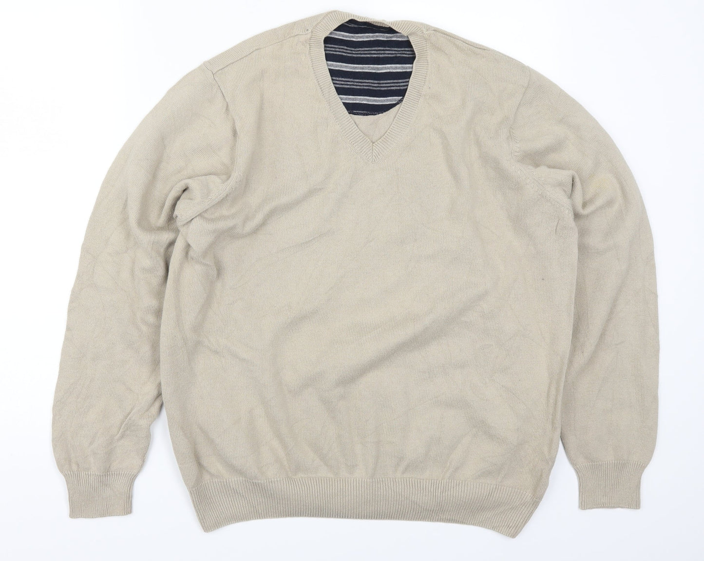 Marks and Spencer Mens Beige  Knit Pullover Jumper Size L