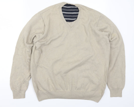 Marks and Spencer Mens Beige  Knit Pullover Jumper Size L