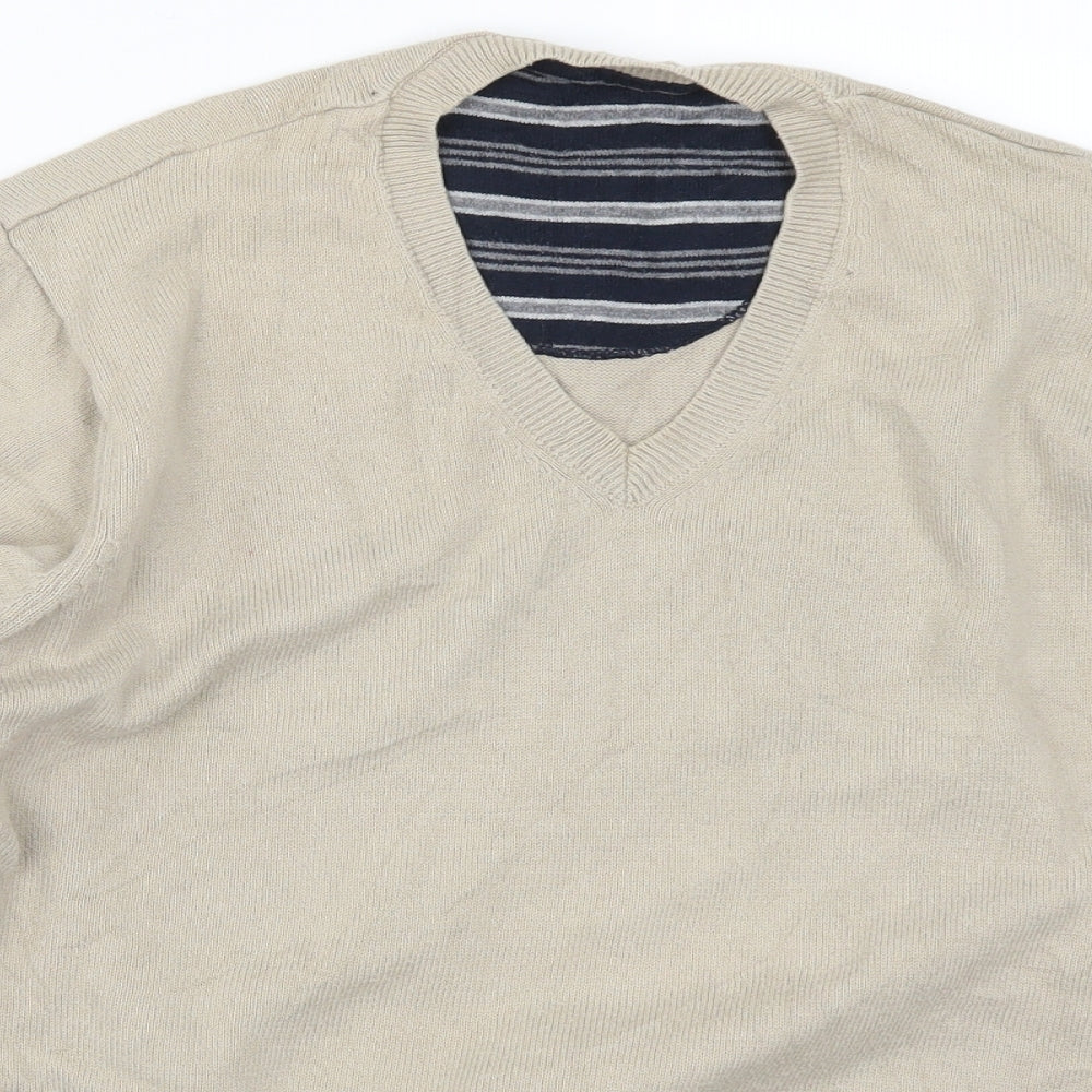 Marks and Spencer Mens Beige  Knit Pullover Jumper Size L