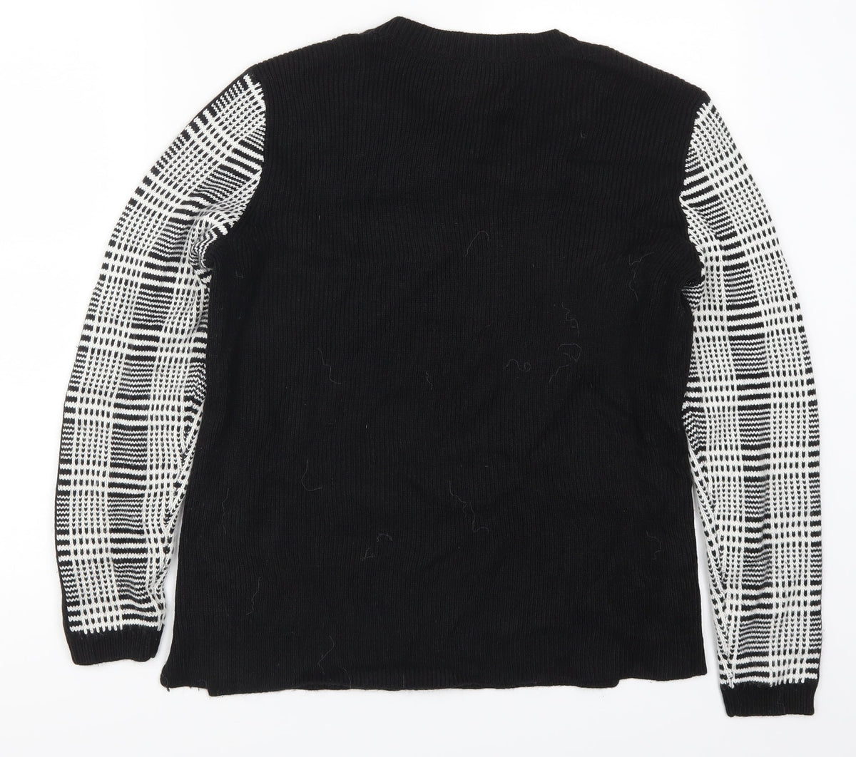 Papaya Womens Black Check Knit Pullover Jumper Size 12