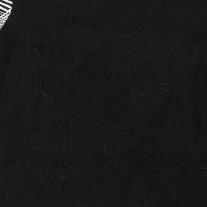 Papaya Womens Black Check Knit Pullover Jumper Size 12