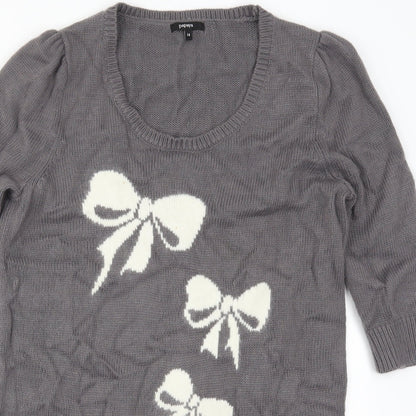Papaya Womens Grey   Jumper Dress  Size 14  - Bow