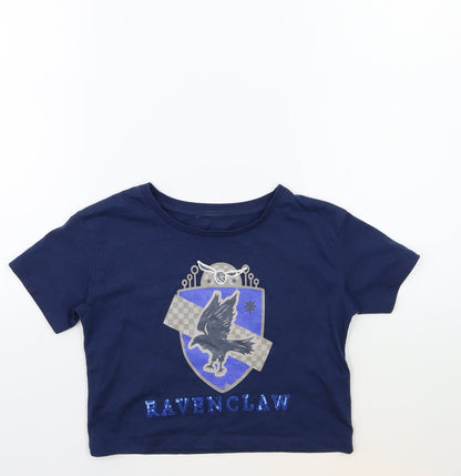Primark Girls Blue   Basic T-Shirt Size 7-8 Years  - harry potter