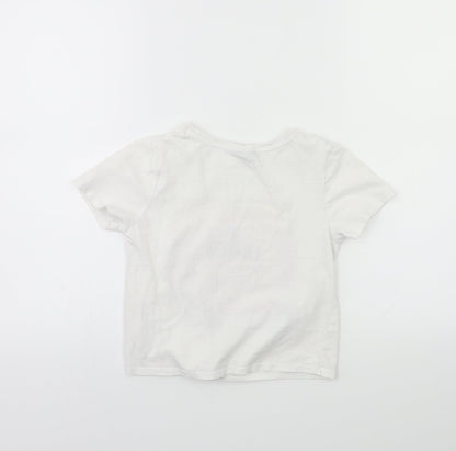 Matalan Girls White   Basic T-Shirt Size 7 Years