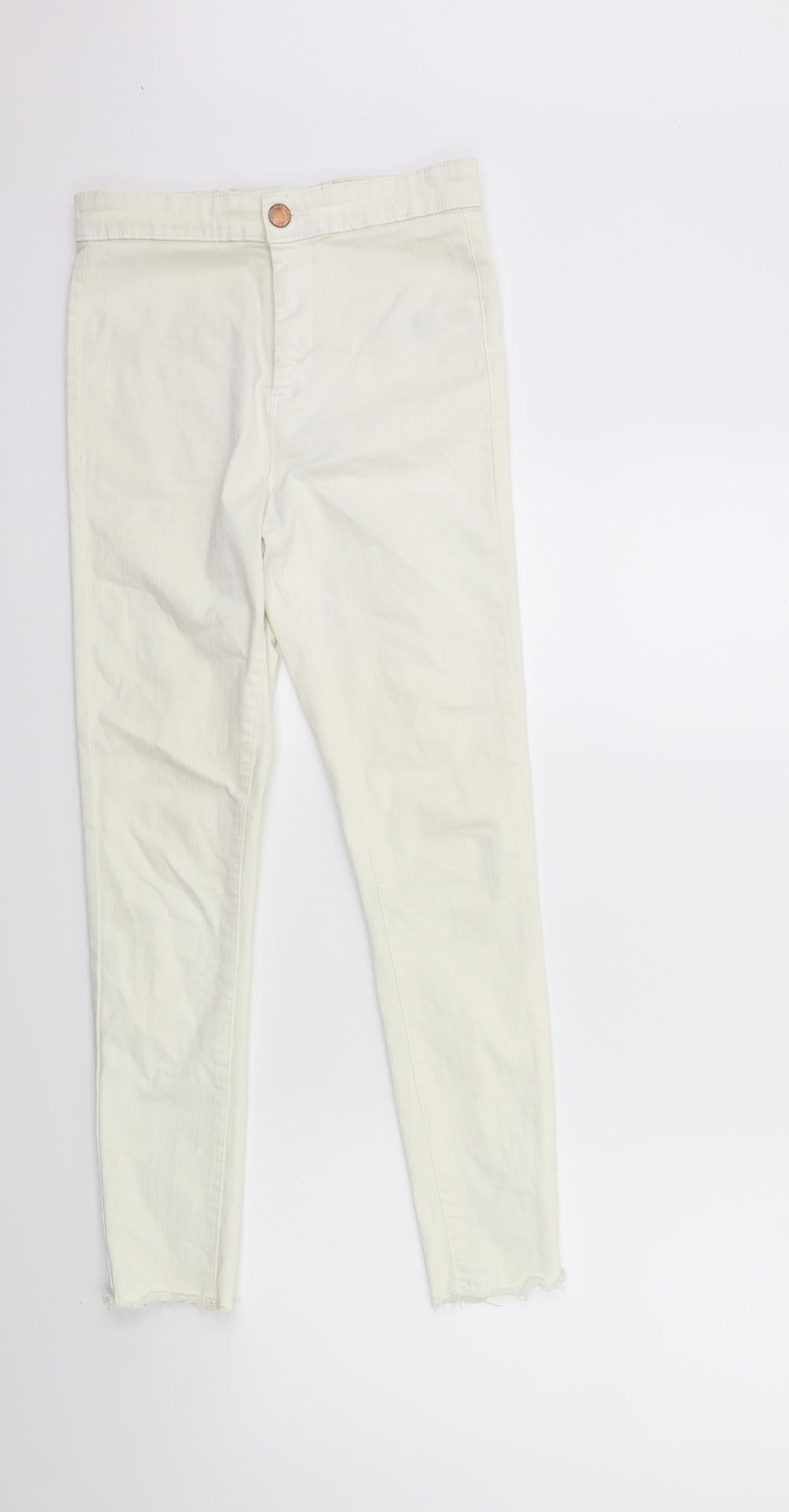 Miss Selfridge Womens White  Denim Skinny Jeans Size 10 L26 in