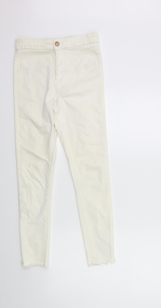 Miss Selfridge Womens White  Denim Skinny Jeans Size 10 L26 in