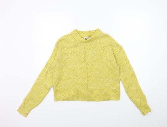 Yes Lola Womens Yellow  Knit Pullover Jumper Size S