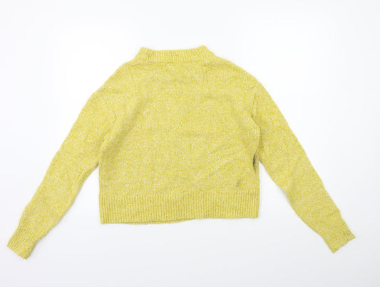 Yes Lola Womens Yellow  Knit Pullover Jumper Size S