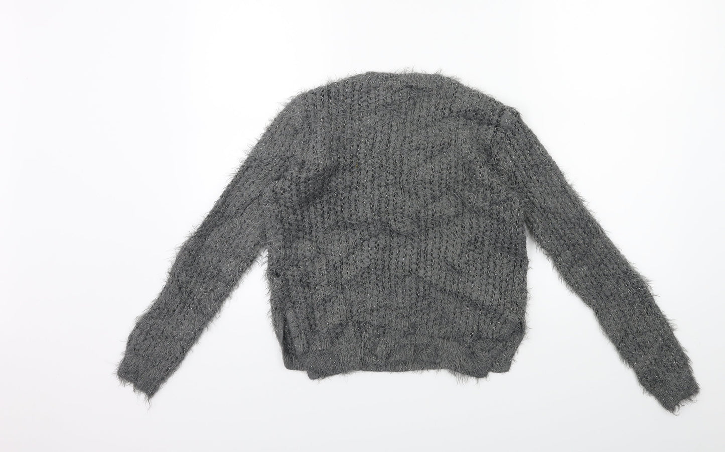 H&M Girls Grey  Knit Pullover Jumper Size 10 Years