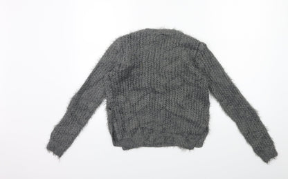 H&M Girls Grey  Knit Pullover Jumper Size 10 Years