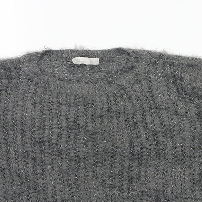 H&M Girls Grey  Knit Pullover Jumper Size 10 Years