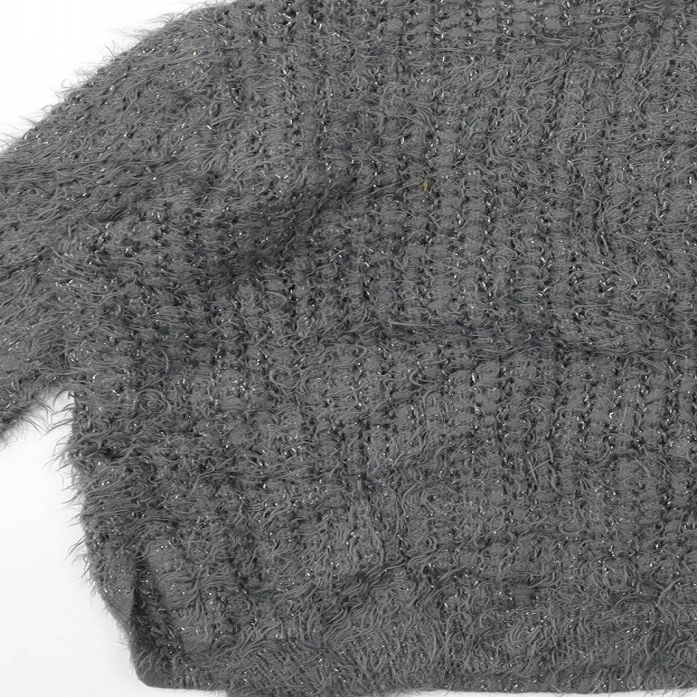H&M Girls Grey  Knit Pullover Jumper Size 10 Years