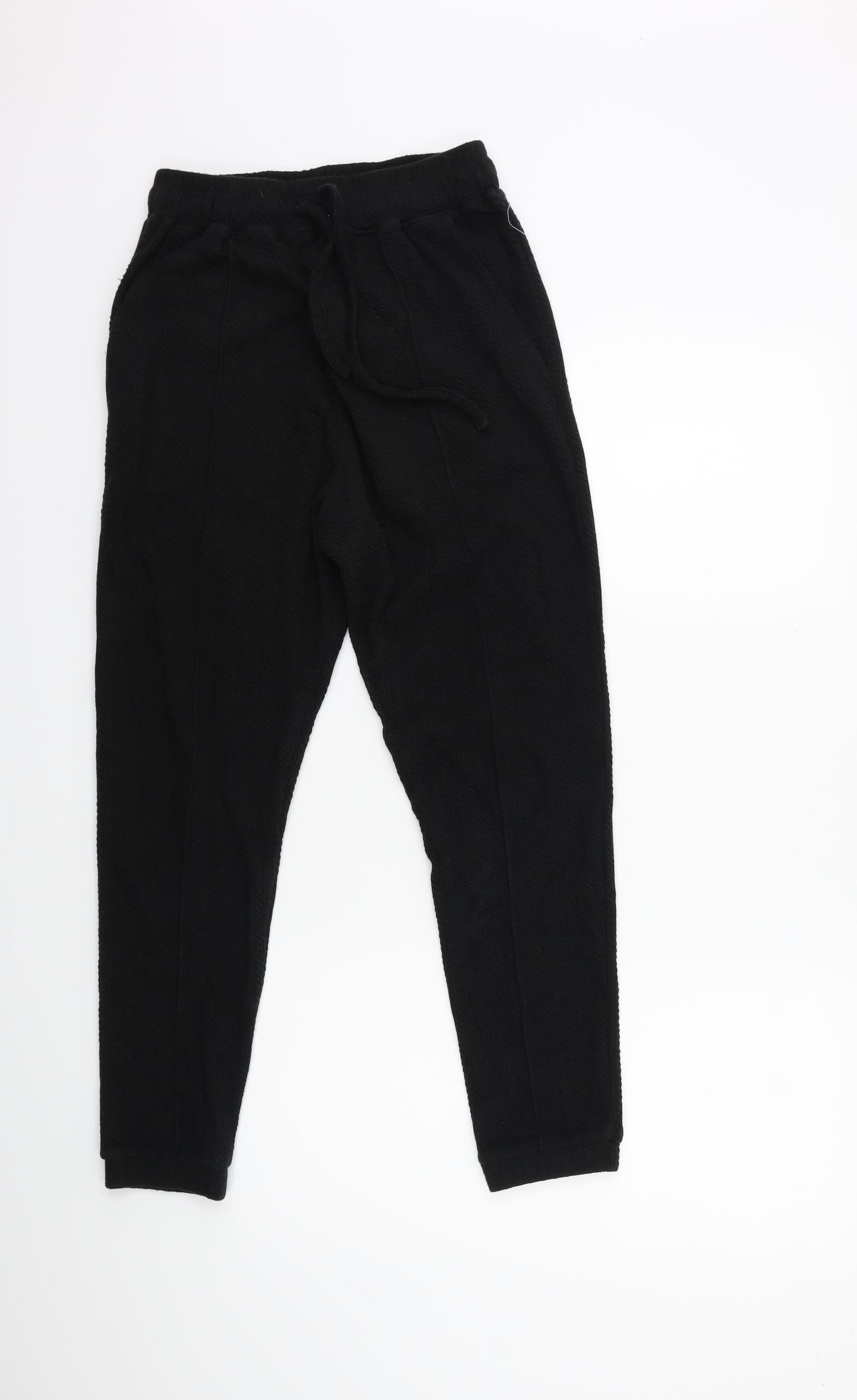 Womens UK Size S Preworn Regular Fit Sweatpants Black Trousers