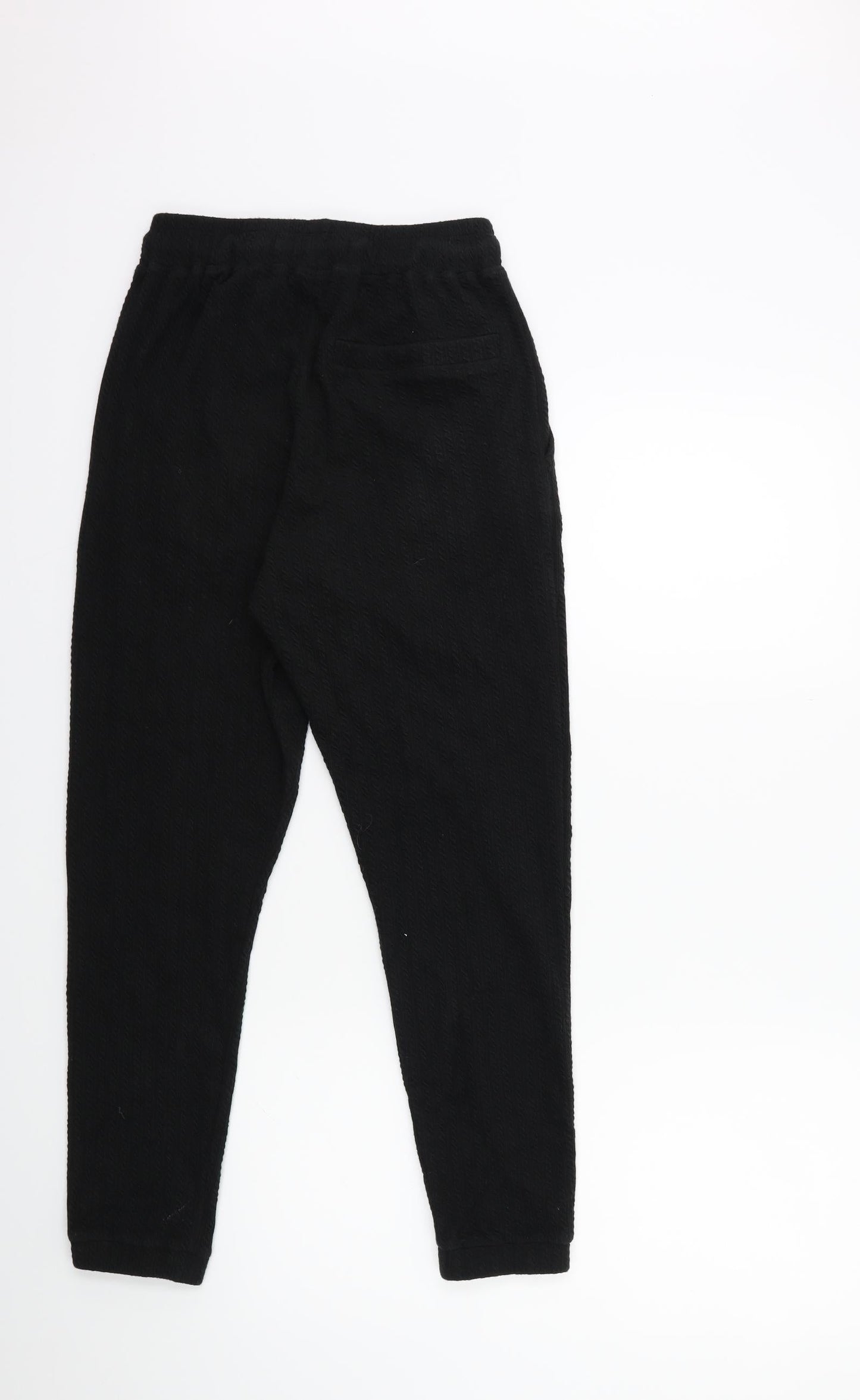 Womens UK Size S Preworn Regular Fit Sweatpants Black Trousers