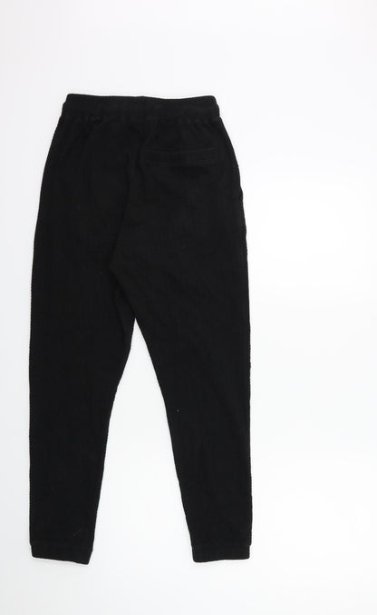 Womens UK Size S Preworn Regular Fit Sweatpants Black Trousers