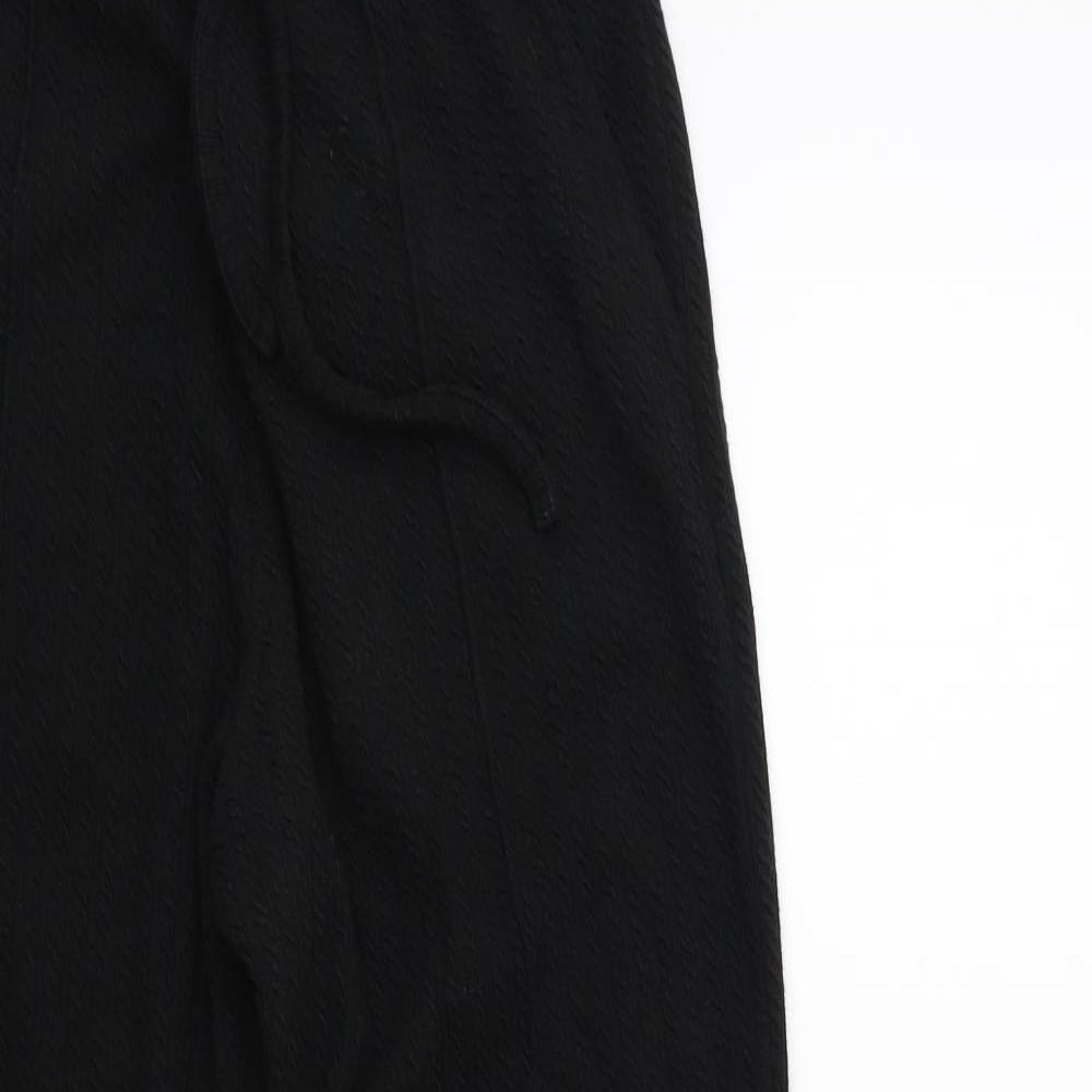 Womens UK Size S Preworn Regular Fit Sweatpants Black Trousers