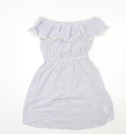 H&M Womens Blue Striped  Shift  Size 6