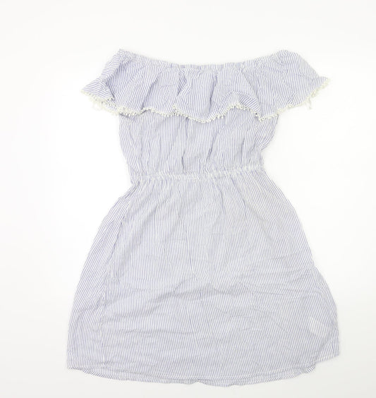 H&M Womens Blue Striped  Shift  Size 6