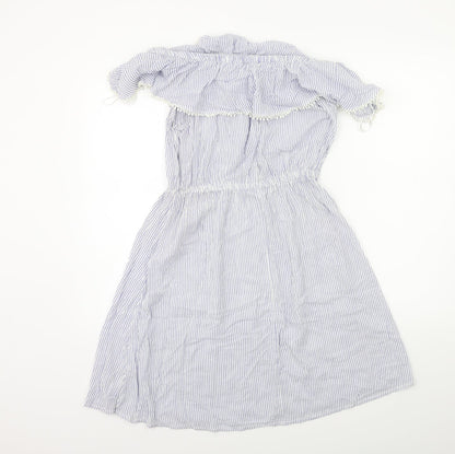 H&M Womens Blue Striped  Shift  Size 6