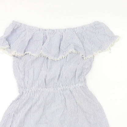 H&M Womens Blue Striped  Shift  Size 6