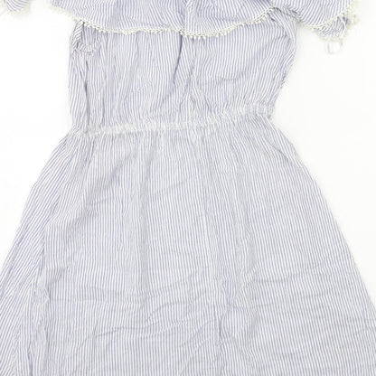 H&M Womens Blue Striped  Shift  Size 6