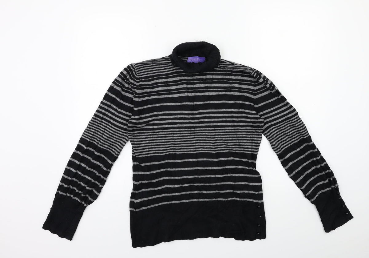 Autonomy Womens Green Striped Knit Pullover Jumper Size 12