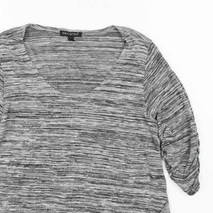 For Cynthia Womens Grey   Basic T-Shirt Size L