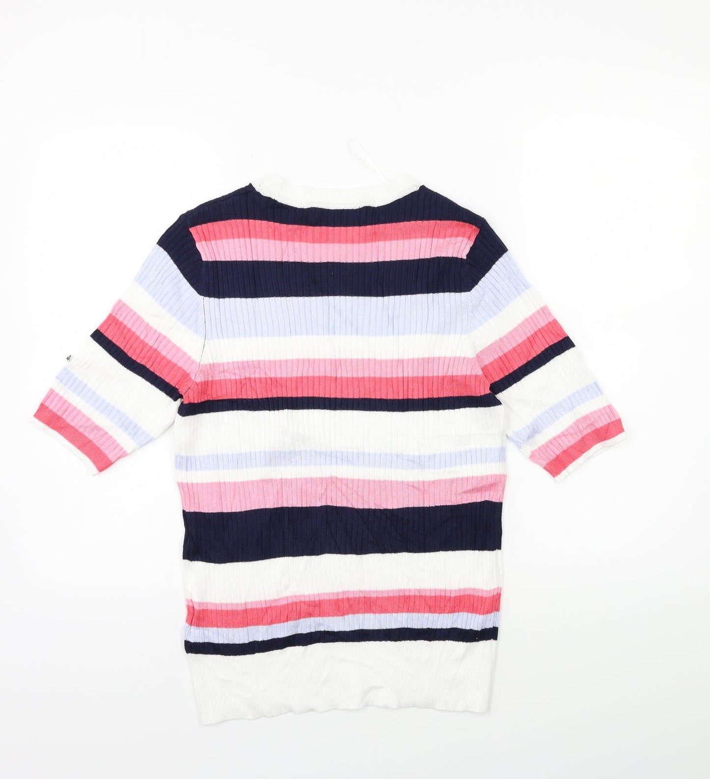Marks and Spencer Womens Pink Striped Knit Pullover Jumper Size 12