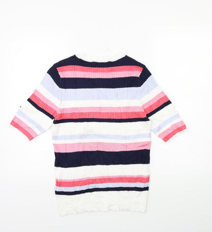 Marks and Spencer Womens Pink Striped Knit Pullover Jumper Size 12