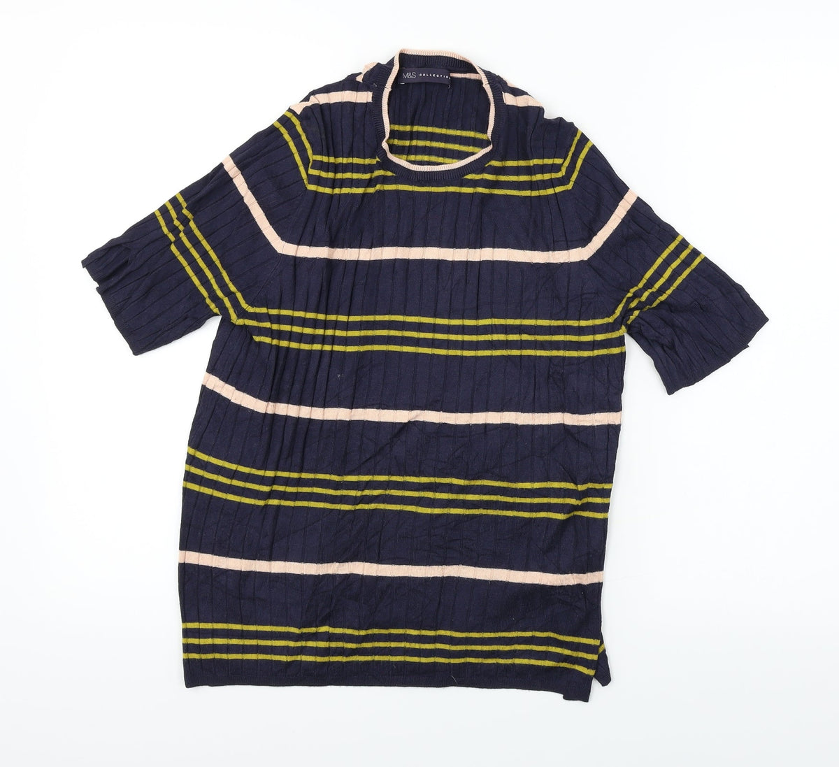 Marks & Spencer  Womens Blue Striped  Pullover Jumper Size 16