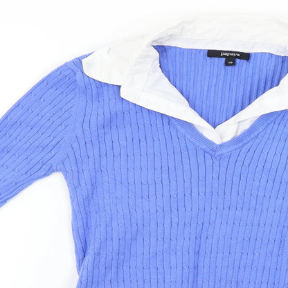 Papaya  Womens Blue   Pullover Jumper Size 10