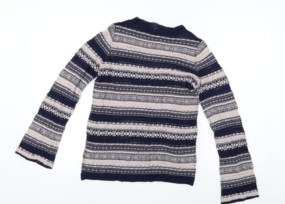Next  Womens Blue Striped  Pullover Jumper Size 8