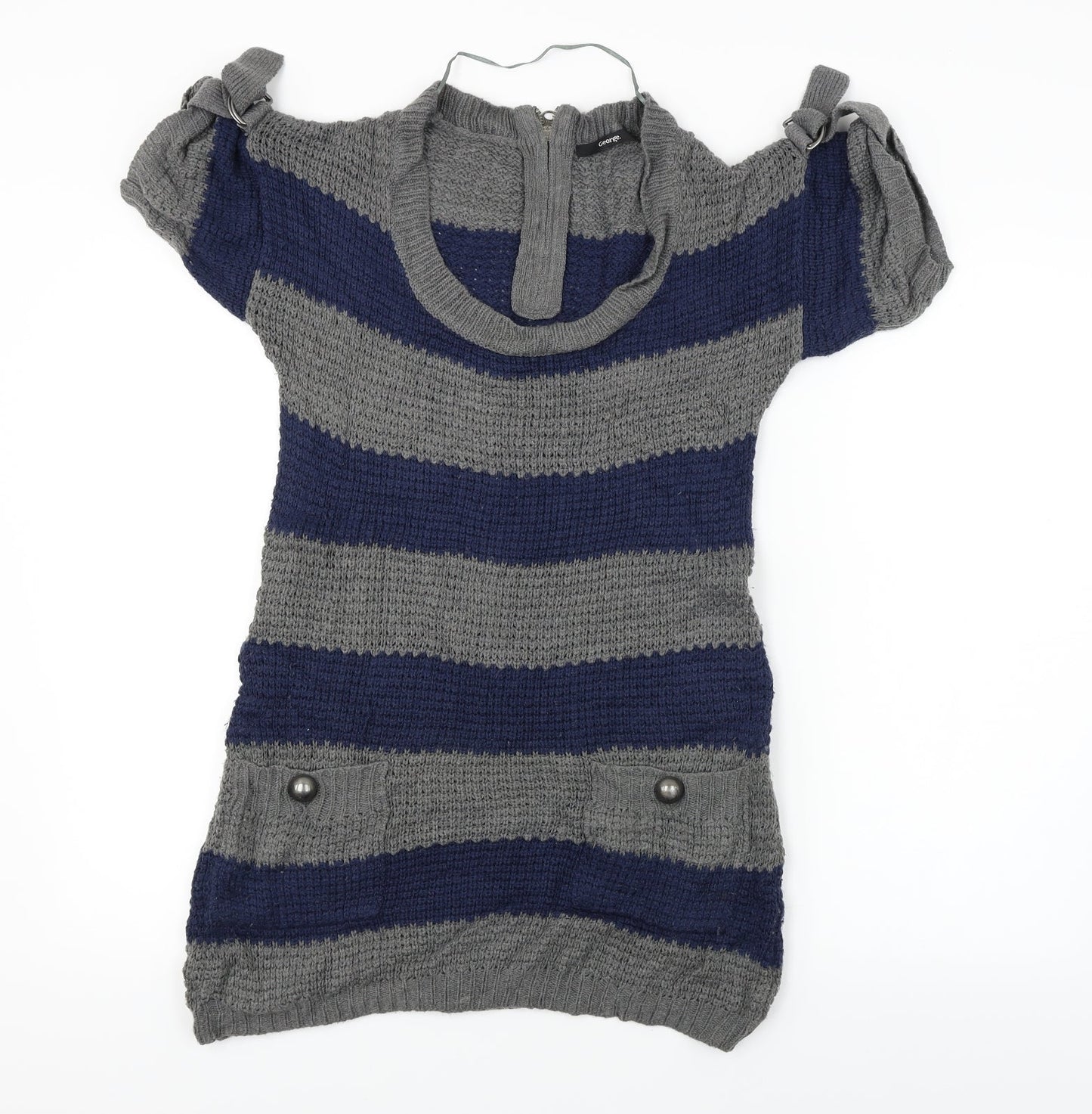 George  Womens Grey Striped  Bodycon  Size 8