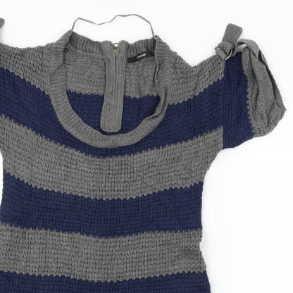 George  Womens Grey Striped  Bodycon  Size 8