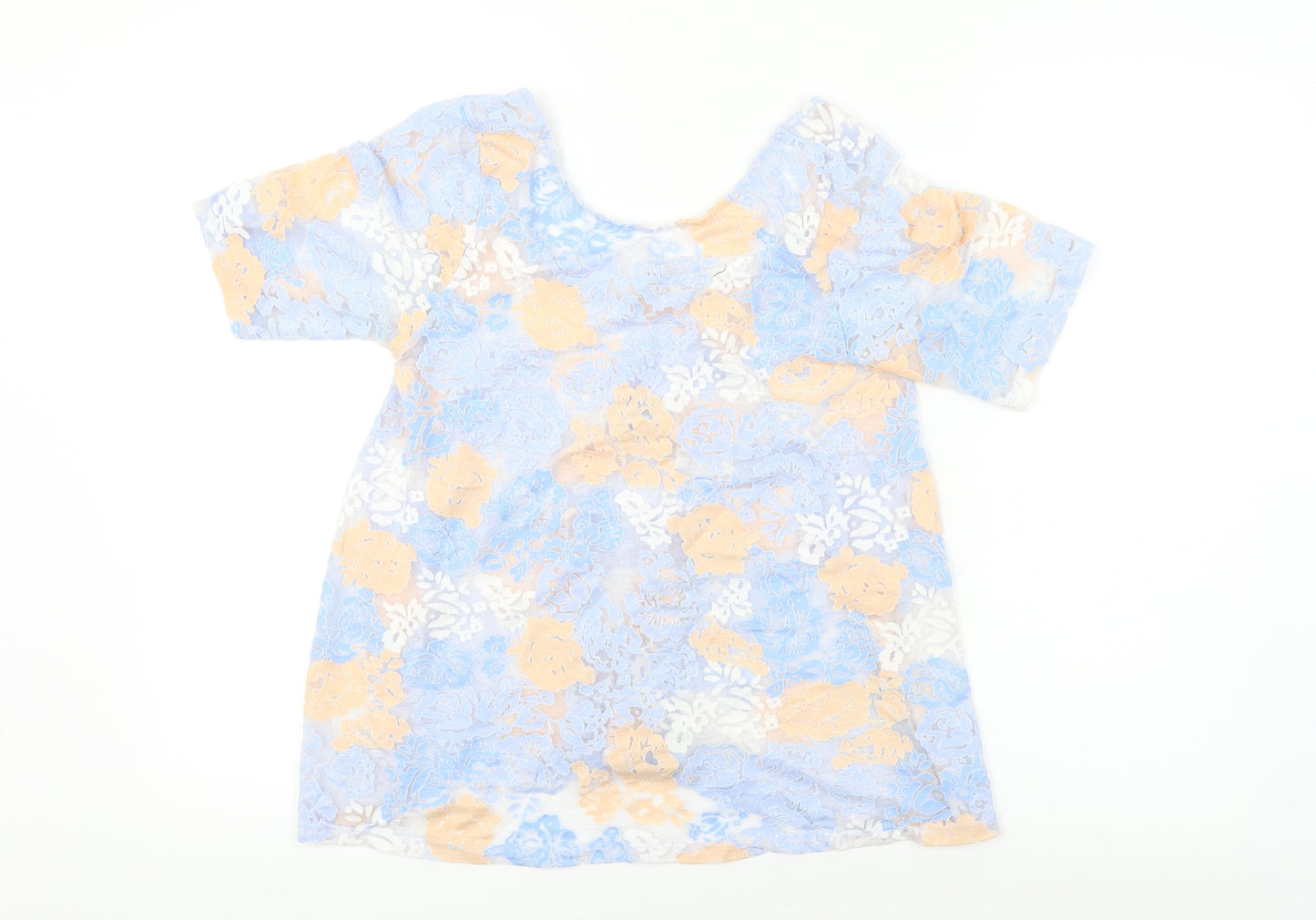 Womens UK Size 8 River Island Blue Basic T-Shirt