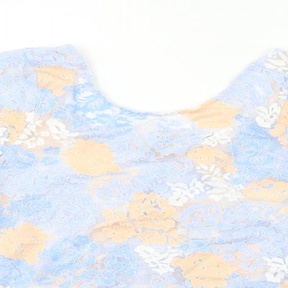 Womens UK Size 8 River Island Blue Basic T-Shirt