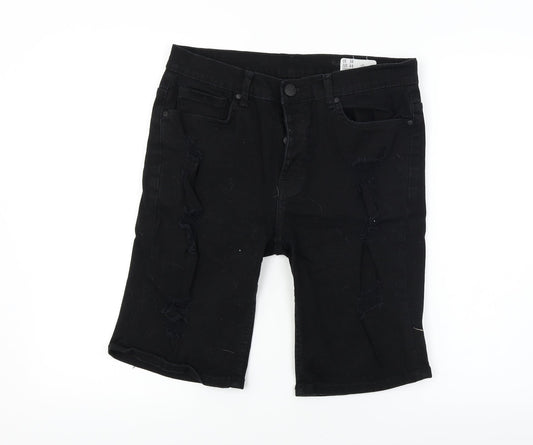 DENIM CO Womens Black   Chino Shorts Size 34 in