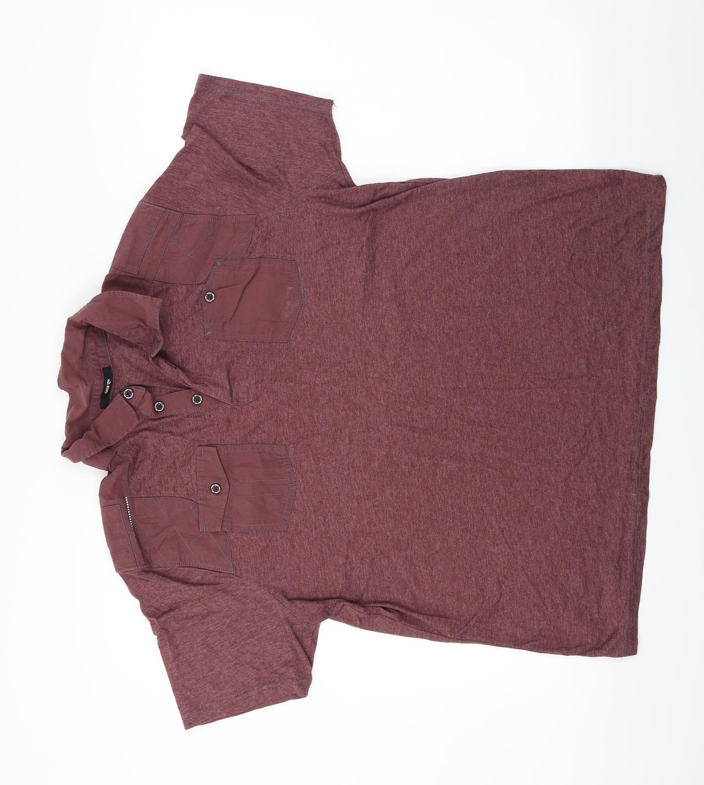 George  Mens Purple    Polo Size L