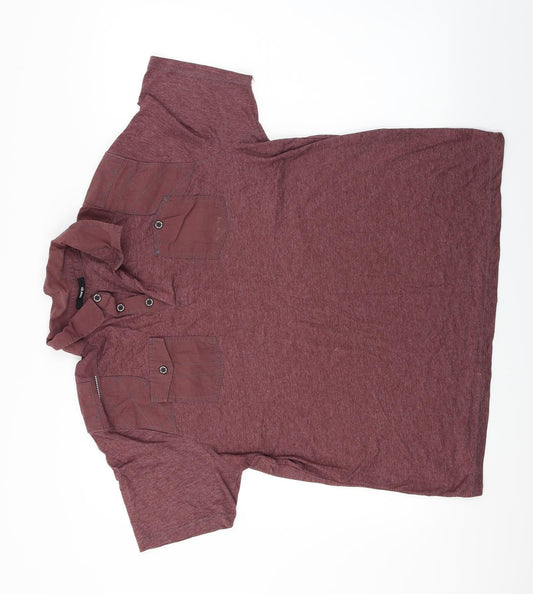 George  Mens Purple    Polo Size L