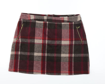 George  Womens Purple Check  A-Line Skirt Size 36 in