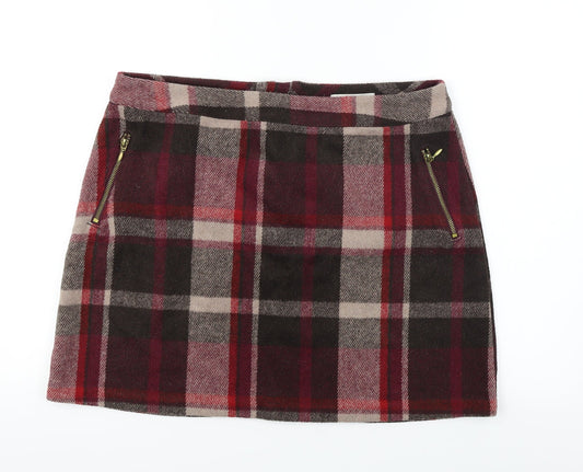 George  Womens Purple Check  A-Line Skirt Size 36 in