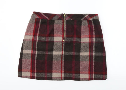 George  Womens Purple Check  A-Line Skirt Size 36 in