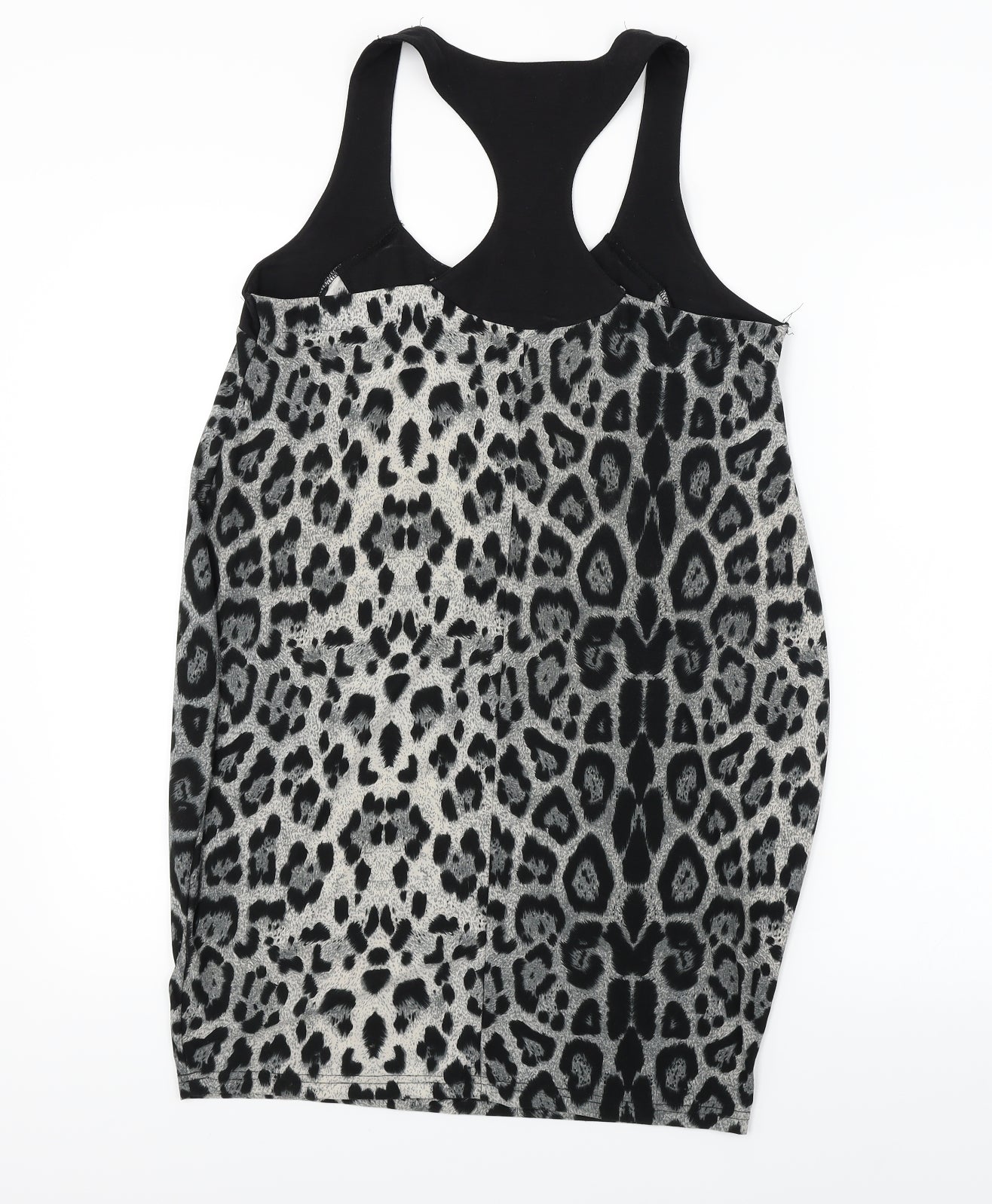 AX Womens Black Animal Print  Basic Blouse Size 10