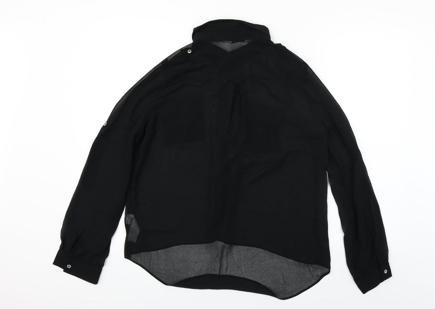 Womens UK Size 14 New Look Black Basic Button-Up