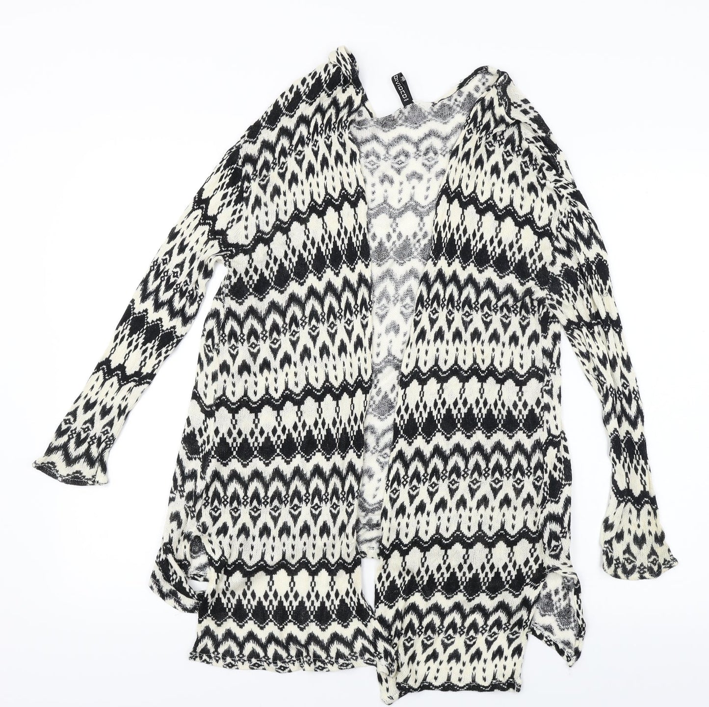 H&M Womens Ivory Geometric  Cardigan Jumper Size 8
