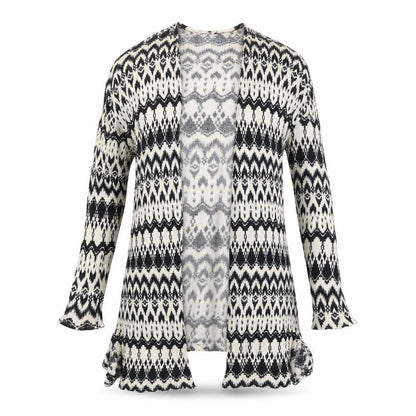 H&M Womens Ivory Geometric  Cardigan Jumper Size 8